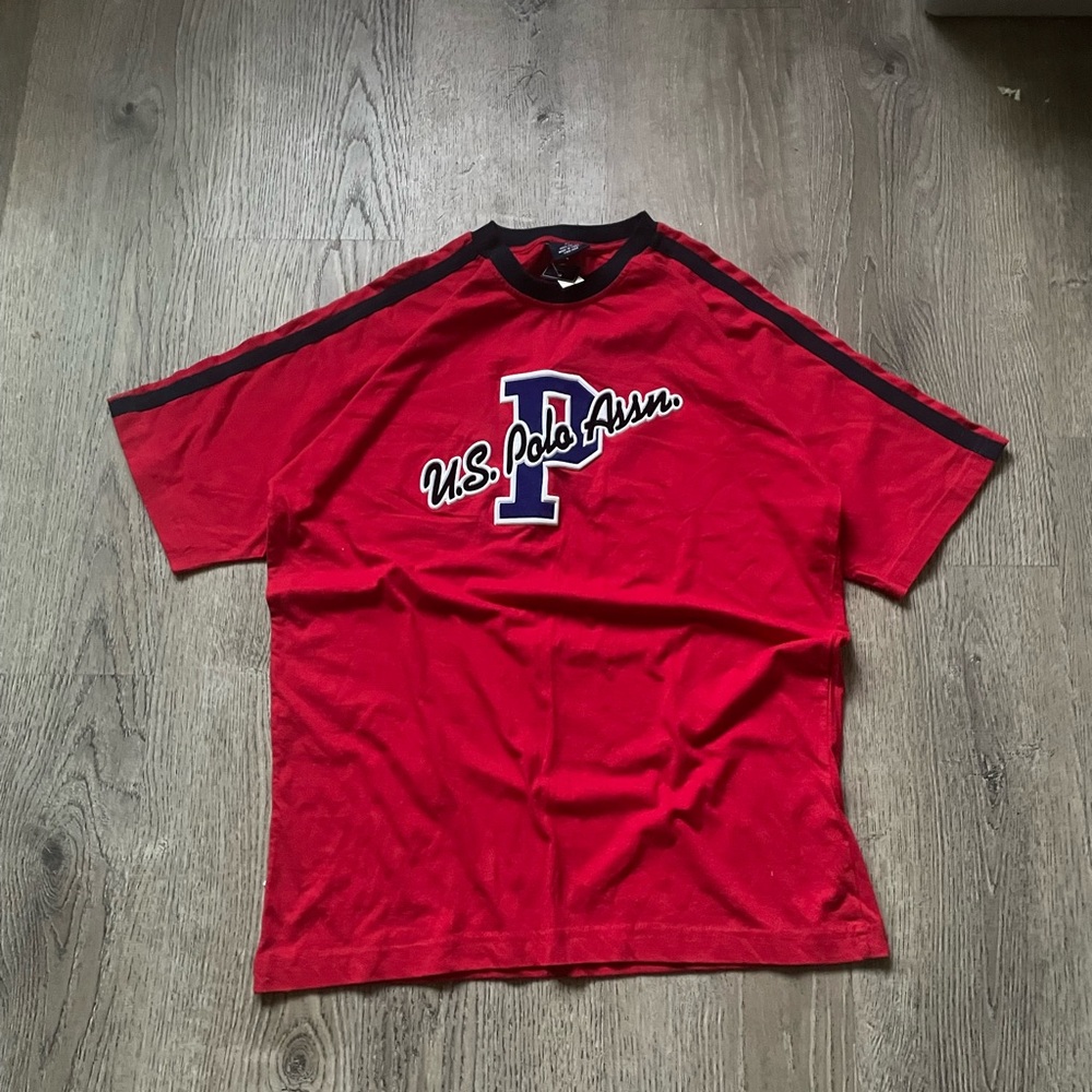 U.S. Polo Assn. Red and Black Short Sleeve Tee